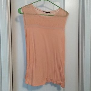 APT 9 Peach sheer lace top.  Small
